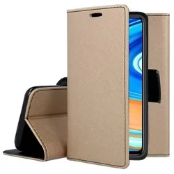 Xiaomi Redmi Note 9 / Xiaomi Redmi 10X 4G Telefontok - Fancy arany-fekete mágneses szilikon keretes könyvtok-3