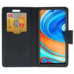 Xiaomi Redmi Note 9 / Xiaomi Redmi 10X 4G Telefontok - Fancy arany-fekete mágneses szilikon keretes könyvtok-2