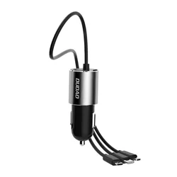 Dudao R5ProN Autós töltő - 3in1 fekete szivartöltőfej - 1USB 3.4A + MicroUSB, Lightning, Type-C (USB-C)-2