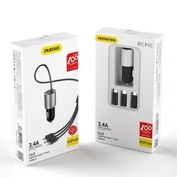 Dudao R5ProN Autós töltő - 3in1 fekete szivartöltőfej - 1USB 3.4A + MicroUSB, Lightning, Type-C (USB-C)-6
