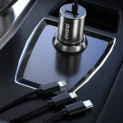 Dudao R5ProN Autós töltő - 3in1 fekete szivartöltőfej - 1USB 3.4A + MicroUSB, Lightning, Type-C (USB-C)-8