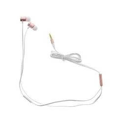 GUESS Headset - fehér / rose gold, hangerőszabályzós stereo headset audio csatlakozóval-1