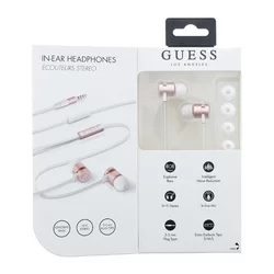 GUESS Headset - fehér / arany, hangerőszabályzós stereo headset audio csatlakozóval-1