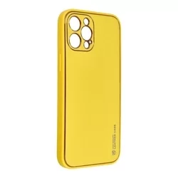 iPhone 12 Pro Max Telefontok - Forcell műbőr hátlap tok, sárga-1