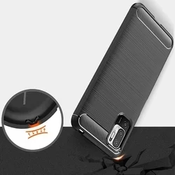 Xiaomi Redmi Note 10 5G / Xiaomi Poco M3 Pro 5G Telefontok - Carbon Fiber fekete szilikon tok-4