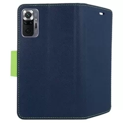 Xiaomi Redmi Note 10 Pro / 10 Pro Max Telefontok - FANCY sötétkék-zöld szilikon keretes könyvtok-2