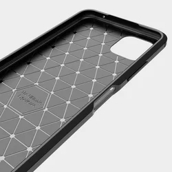 Samsung Galaxy A22 5G Telefontok - Carbon Fiber fekete szilikon tok-1