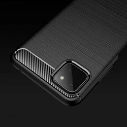 Samsung Galaxy A22 5G Telefontok - Carbon Fiber fekete szilikon tok-2