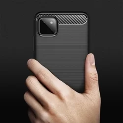 Samsung Galaxy A22 5G Telefontok - Carbon Fiber fekete szilikon tok-5