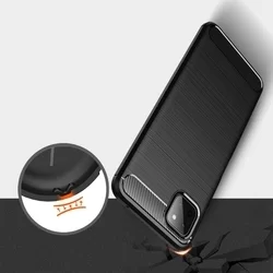 Samsung Galaxy A22 5G Telefontok - Carbon Fiber fekete szilikon tok-7