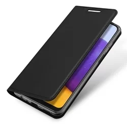 Samsung Galaxy A22 LTE / 4G Telefontok - Dux Ducis fekete flipcover tok-1