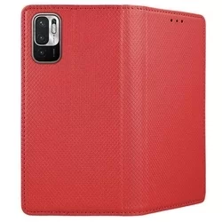 Xiaomi Redmi Note 10 5G / Xiaomi Poco M3 Pro 5G Telefontok - piros mágneses szilikon keretes könyvtok-2