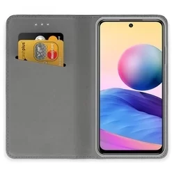 Xiaomi Redmi Note 10 5G / Xiaomi Poco M3 Pro 5G Telefontok - kék mágneses szilikon keretes könyvtok-1