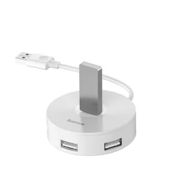 BASEUS CAHUB-F02 adapter - 4xUSB porttal+MicroUSB, fehér adapter-4