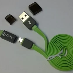 Adatkábel: TiPX 2in1 micro usb iPhone készülékhez zöld adatkábel-1