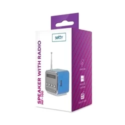 Setty MF-100 Hangszóró - kék hangszóró - rádió, AUX, MicroSD, USB (NEM bluetooth-os)-2