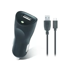 Setty Autós töltő - fekete szivartöltőfej 1A + fekete micro usb kábel-1