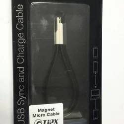 Adatkábel: TiPX mágneses fekete micro Usb adatkábel (22cm, nagy sebességű)-1