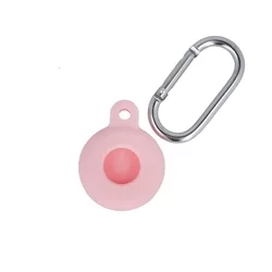Pink szilikon Airtag pánt - karabineres kulcstartó-1