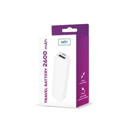Setty Travel Powerbank - fehér power bank 2600 mAh-1