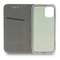 iPhone 13 Telefontok - Smart Magnetic burgundi szilikon keretes mágneses könyvtok-3