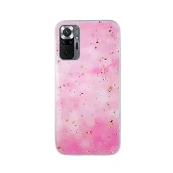Xiaomi Redmi Note 10 Pro / Note 10 Pro Max Telefontok - Gold Glam pink - mintás műanyag hátlap tok, szilikon kerettel-1