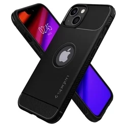 iPhone 13 mini Telefontok - SPIGEN Rugged Armor Fekete hátlap tok-7