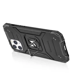 iPhone 13 Pro Max Telefontok - Ring Armor ütésálló kék tok kitámasztóval-1