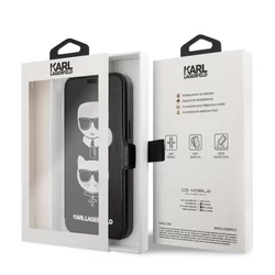 iPhone 12 Telefontok - Karl Lagerfeld Ikonik könyvtok - Fekete-4