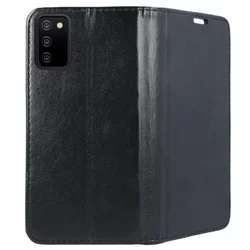 Samsung Galaxy A03s Telefontok - Smart Magnetic fekete szilikon keretes mágneses könyvtok-2