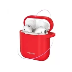 Airpods tartó: USAMS-BH423 AirPods 1/2 tartó - piros szilikon-1