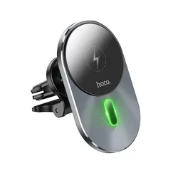 HOCO CA91 Telefontartó - MagSafe töltős, szellőzőrácsra rögzíthető fekete telefontartó + fekete Type-C (USB-C) töltő vezeték-1