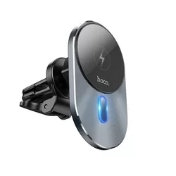 HOCO CA91 Telefontartó - MagSafe töltős, szellőzőrácsra rögzíthető fekete telefontartó + fekete Type-C (USB-C) töltő vezeték-2