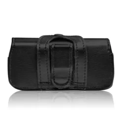 Forcell Classic Telefontok - fekete övre erősíthető ökobőr tok (14,3X7X1,3 cm)-1