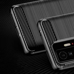 Xiaomi 11T 5G / 11T Pro Telefontok - Carbon Fiber fekete szilikon hátlap tok-4