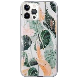 iPhone 13 Pro Telefontok - Gold Glam Virágok - mintás műanyag hátlap tok, szilikon kerettel-1