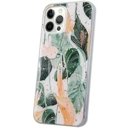 iPhone 13 Pro Telefontok - Gold Glam Virágok - mintás műanyag hátlap tok, szilikon kerettel-3