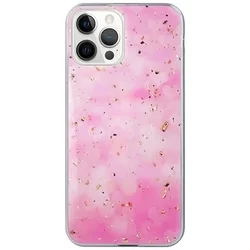 iPhone 13 Pro Max Telefontok - Gold Glam pink - mintás műanyag hátlap tok, szilikon kerettel-1