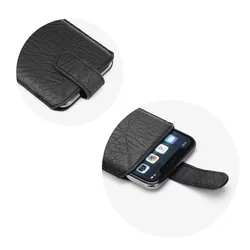 Forcell Slim Kora Telefontok - fekete mágnesfüles kihúzós tok (13,5x6,5x1 cm)-2