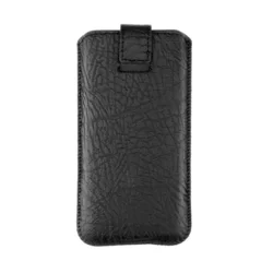 Forcell Slim Kora Telefontok - fekete mágnesfüles kihúzós tok (15,5x7,5x1 cm)-1