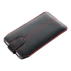 Forcell Pocket Telefontok - fekete tépőzáras, kihúzós füles tok (15,5x7,5x1 cm)-2