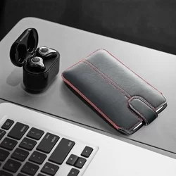 Forcell Pocket Telefontok - fekete tépőzáras, kihúzós füles tok (15,5x7,5x1 cm)-5