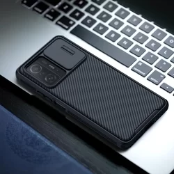 Xiaomi 11T 5G / 11T Pro Telefontok - Nillkin csúsztatható kameravédős fekete hátlap tok-2