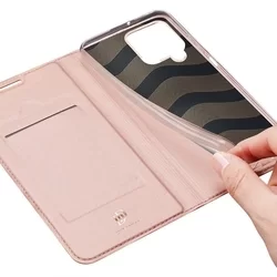 Samsung Galaxy M22 Telefontok - Dux Ducis rose gold flipcover tok-5
