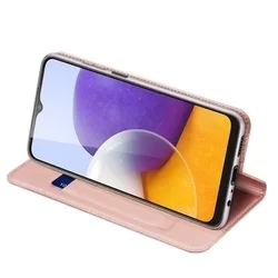 Samsung Galaxy M22 Telefontok - Dux Ducis rose gold flipcover tok-8