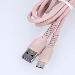 Adatkábel: Maxlife MXUC-04 - USB / Type-C (USB-C) pink adatkábel 1m, 3A-2