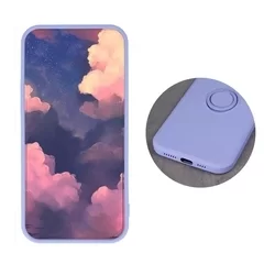 Samsung Galaxy M32 LTE / 4G Telefontok - Grip lila szilikon tok, kitámasztó ujjgyűrűvel-2