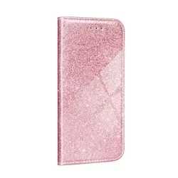 Samsung M22 Telefontok - pink Shiny mágneses szilikon keretes könyvtok-1