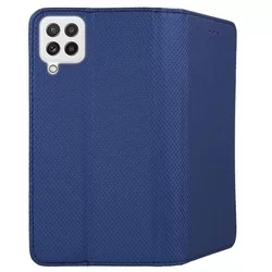 Samsung Galaxy M22 Telefontok - kék mágneses szilikon keretes könyvtok-2