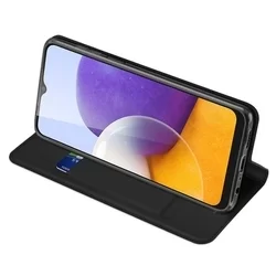 Samsung Galaxy M22 Telefontok - Dux Ducis fekete flipcover tok-6